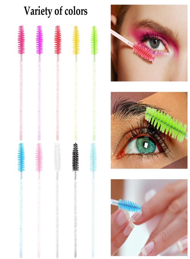Exacoo 500pcs Eyebrow Brush Lash Spoolies for Eyelash Extensions Eyelash Brush Comb Disposable Mascara Wands Eye Lash Brush Eyebrow Spoolie - Image 4